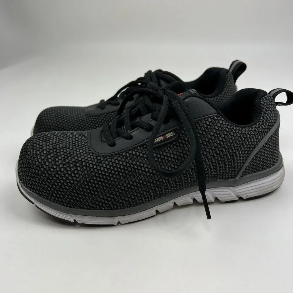LARNMERN Safety Shoes Sneakers Steel Toe Anti Smash Lace Up Black Women’s Sz 5.5